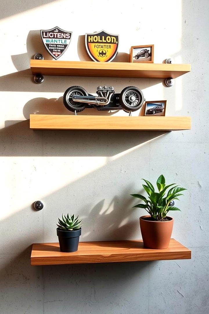 Dual Purpose Shelving - 30 Garage Wall Ideas