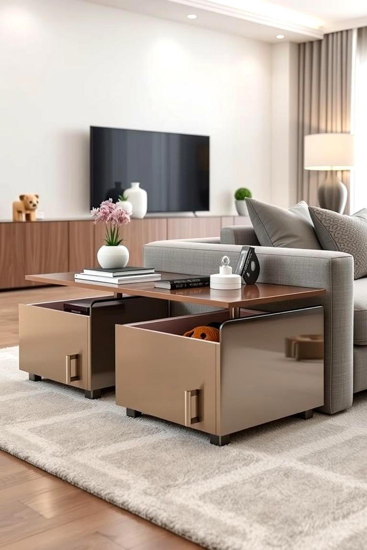 Dual Purpose Side Tables - 21 Living Room Toy Storage Ideas