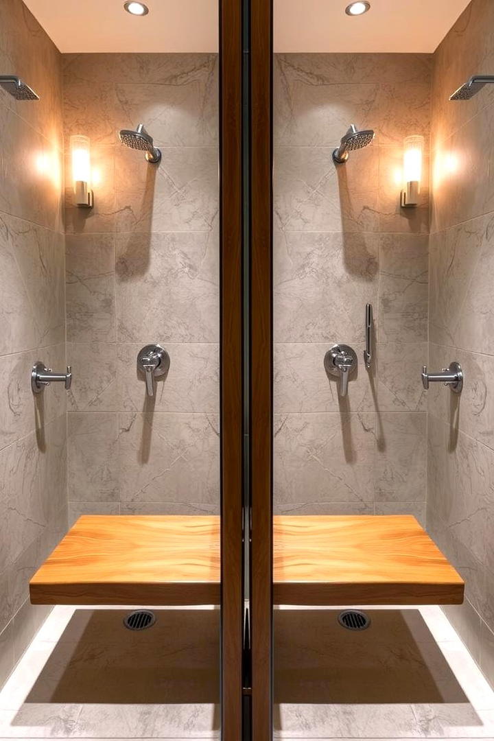 Dual Sided Shower Bench - 30 Shower Bench Ideas