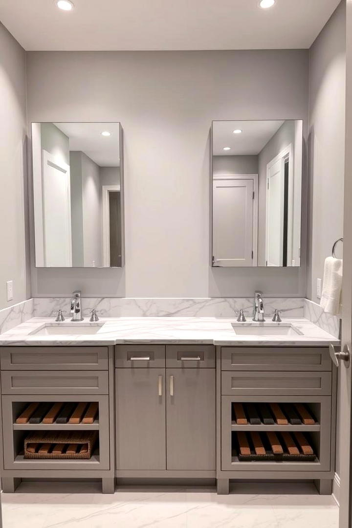 Dual Vanity Elegance - 30 Jack and Jill Bathroom Ideas