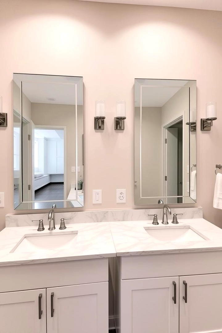 Dual Vanity Reflective Duo - 21 Bathroom Mirror Ideas