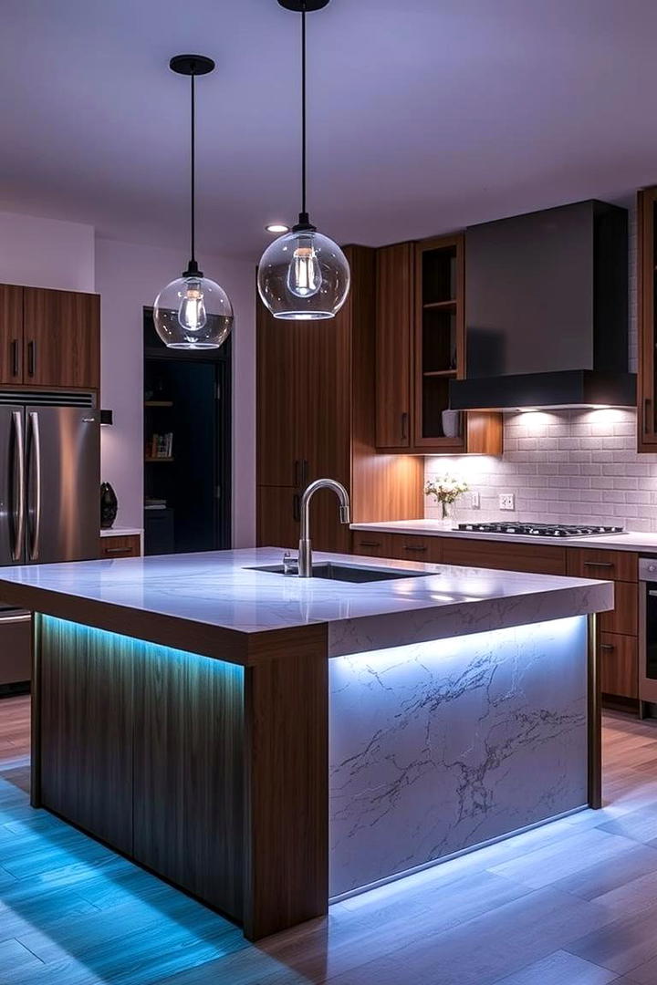 Dual Zone Lighting Functionality - 30 Kitchen Island Lighting Ideas