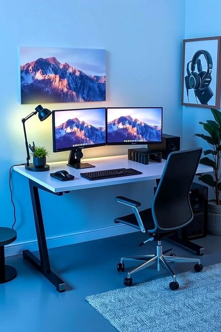 Dual monitor Workspace Desk - 21 Desk Ideas