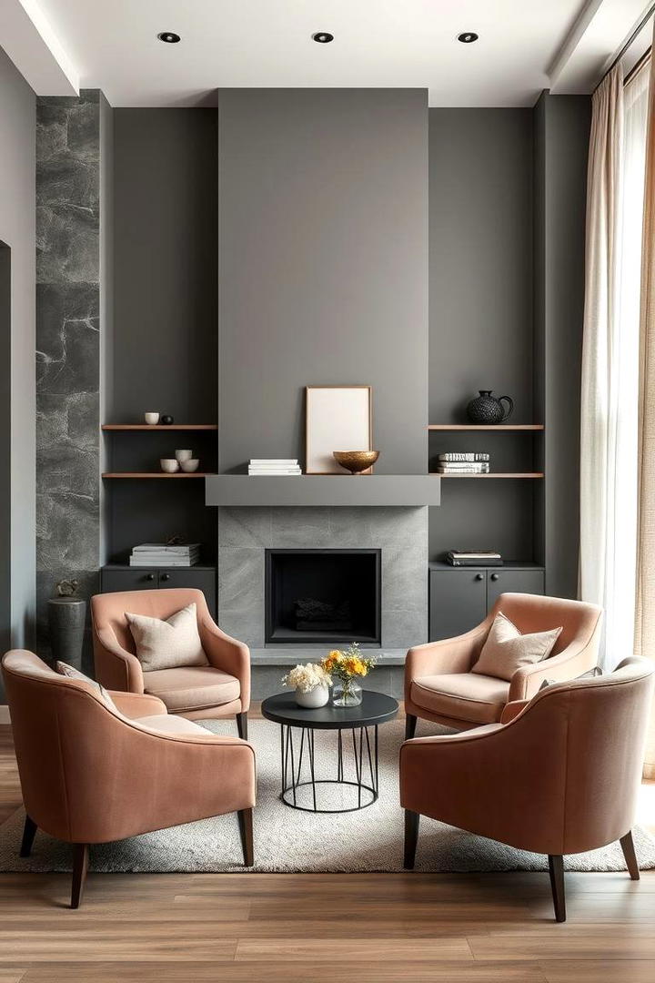 Dusty Rose and Stone Grey - 21 Two Colour Combination for Living Room