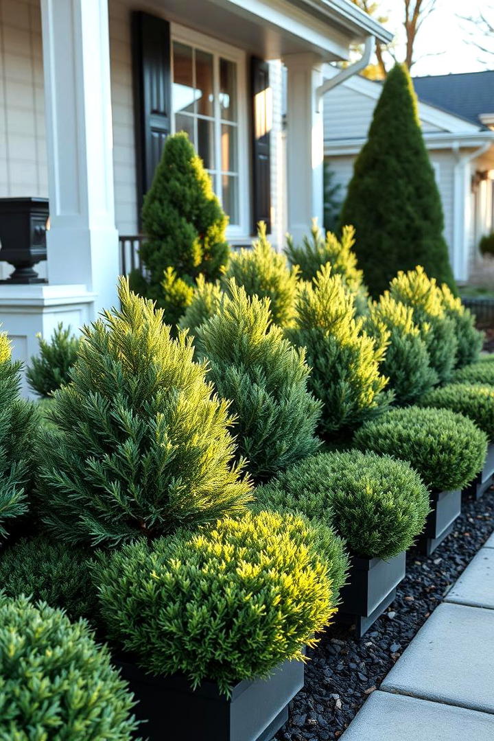 Dwarf Evergreen Accents - 30 Front Yard Evergreen Landscaping Ideas