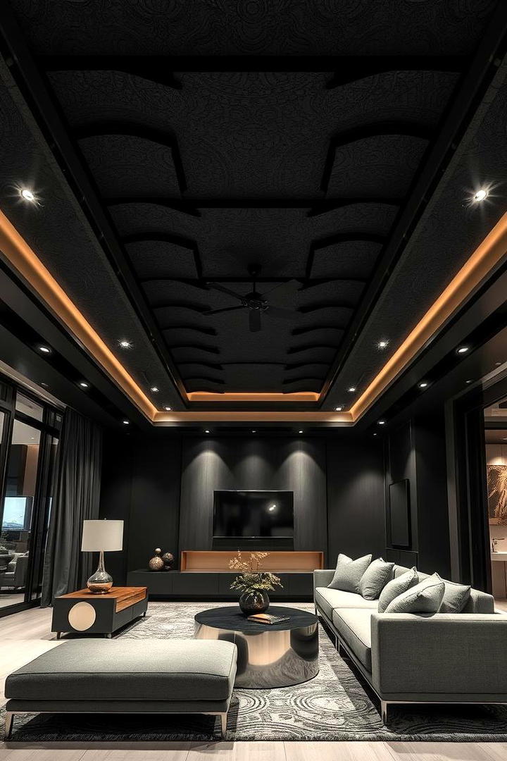 Dynamic Black Layers - 30 black ceiling ideas