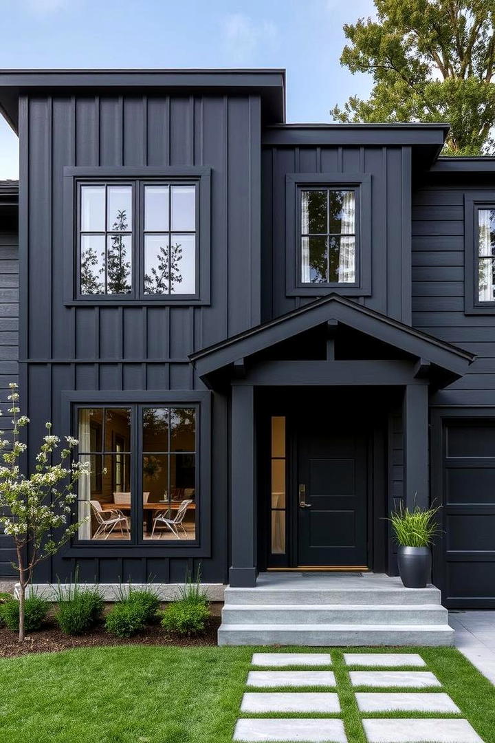 Dynamic Charcoal Modernity - 21 Exterior House Colors  Inspiration