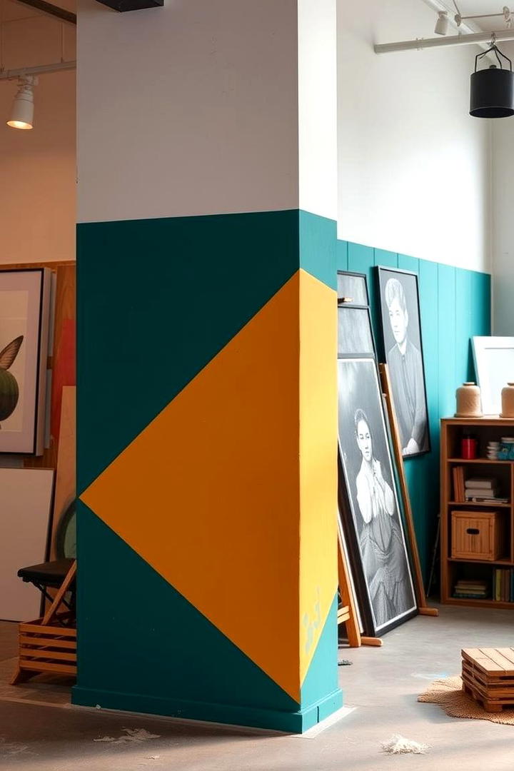 Dynamic Color Block - 30 Half Wall Ideas