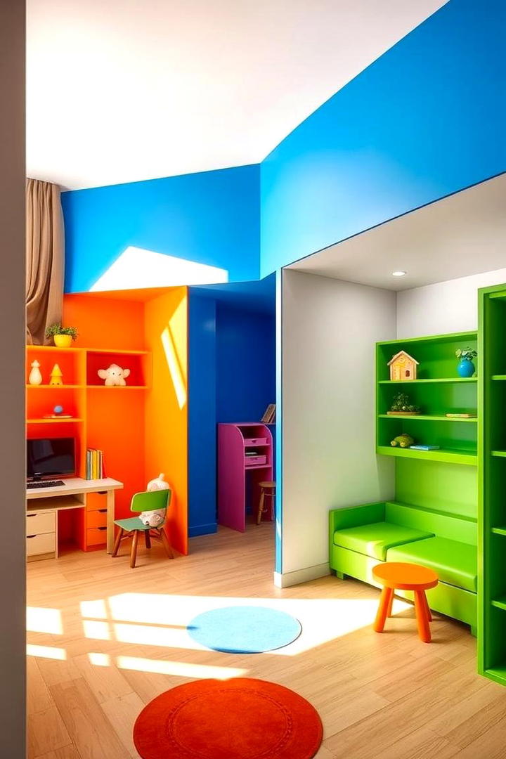 Dynamic Color Blocking - 30 Condo Interior Design Ideas