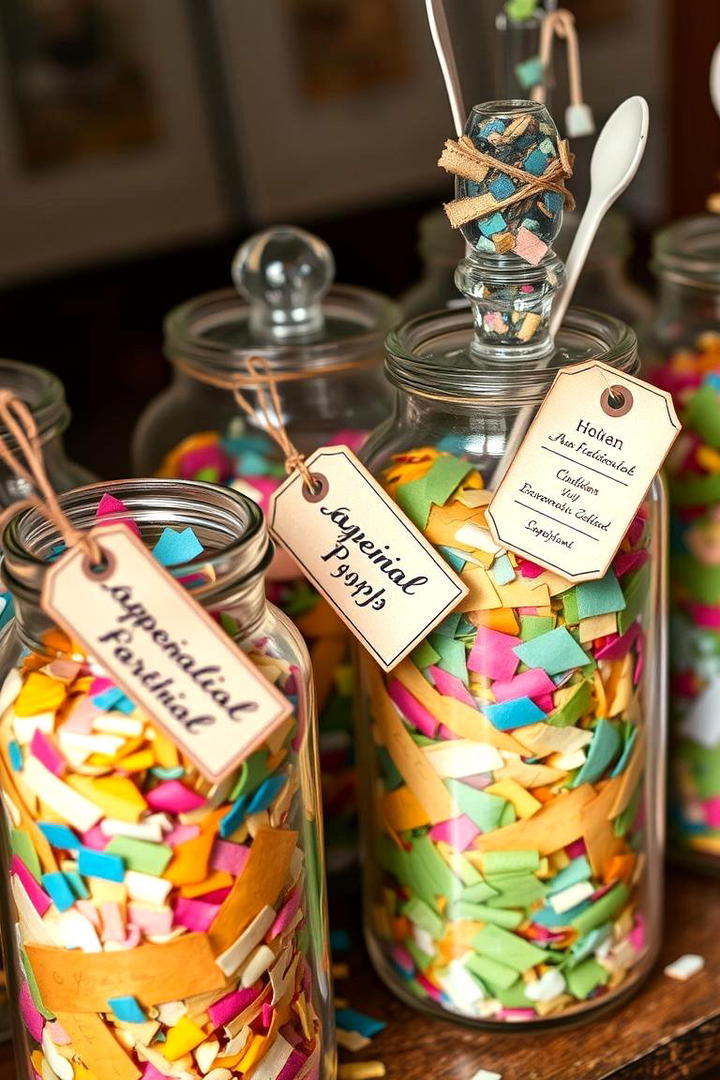 Dynamic Confetti Jars - 30 Birthday Decoration Ideas