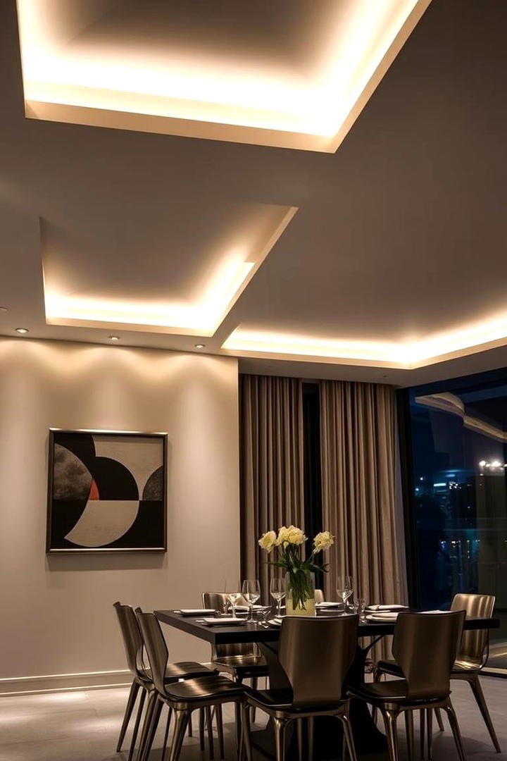 Dynamic Cove Lighting - 30 Dining Room Ceiling Ideas