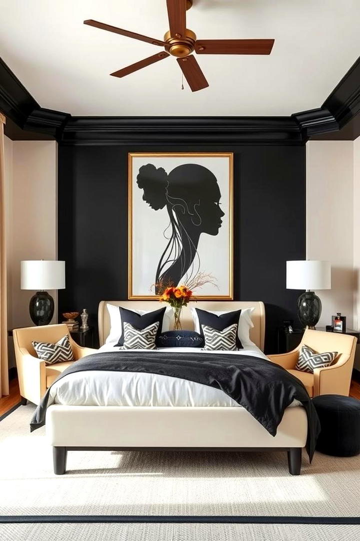 Dynamic Decor with Striking Contrast - 21 Cream and Black Bedroom Ideas