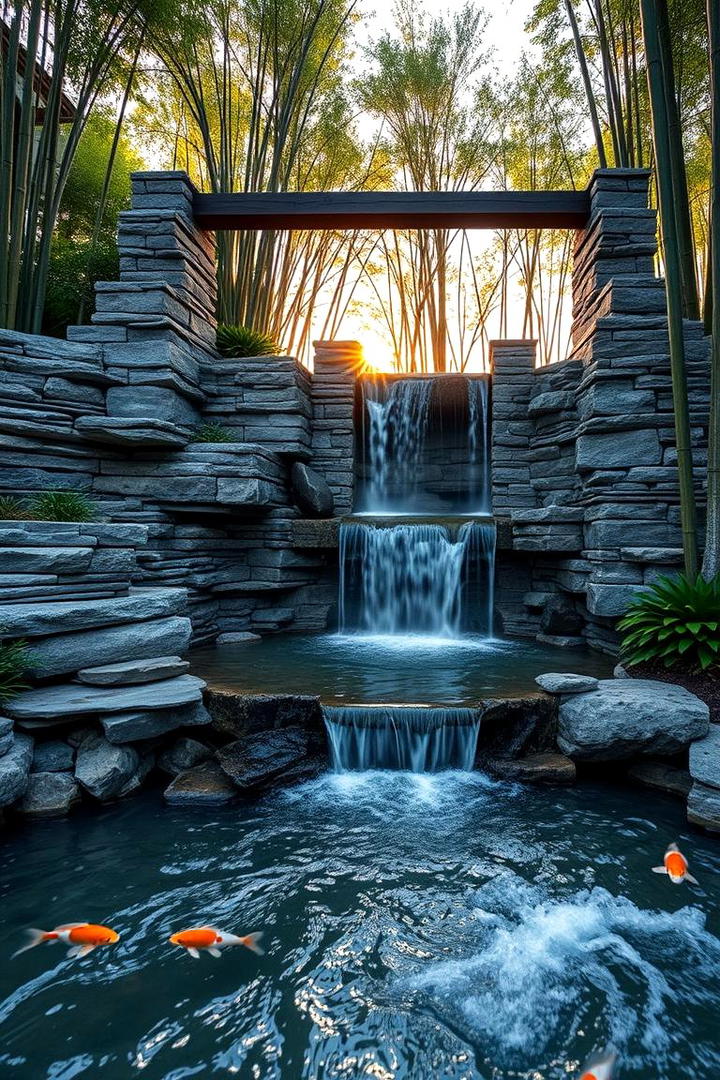 Dynamic Waterfall Feature - 30 driveway entrance ideas