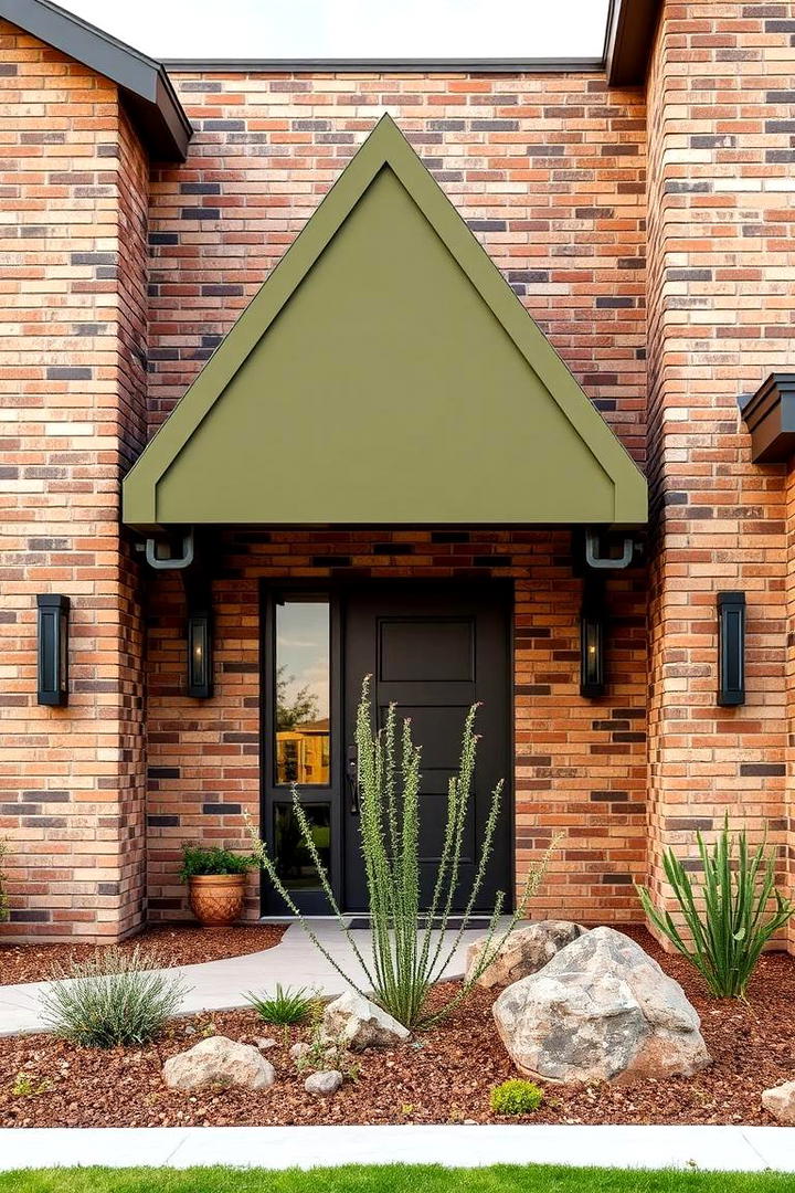 Earth Toned Brick with Vibrant Olive Overtones - 30 Exterior Brick and Paint Color Combinations