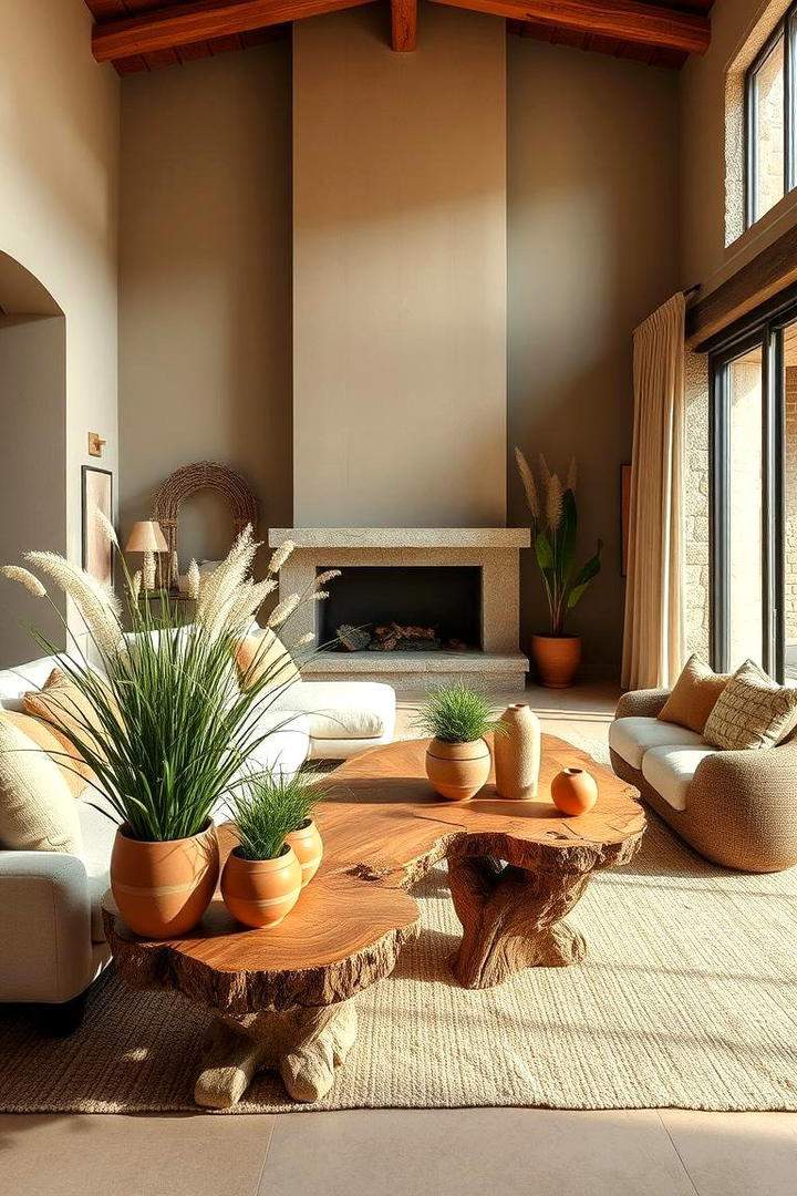 Earthy Beige and Natural Elements - 21 Beige Living Room Ideas