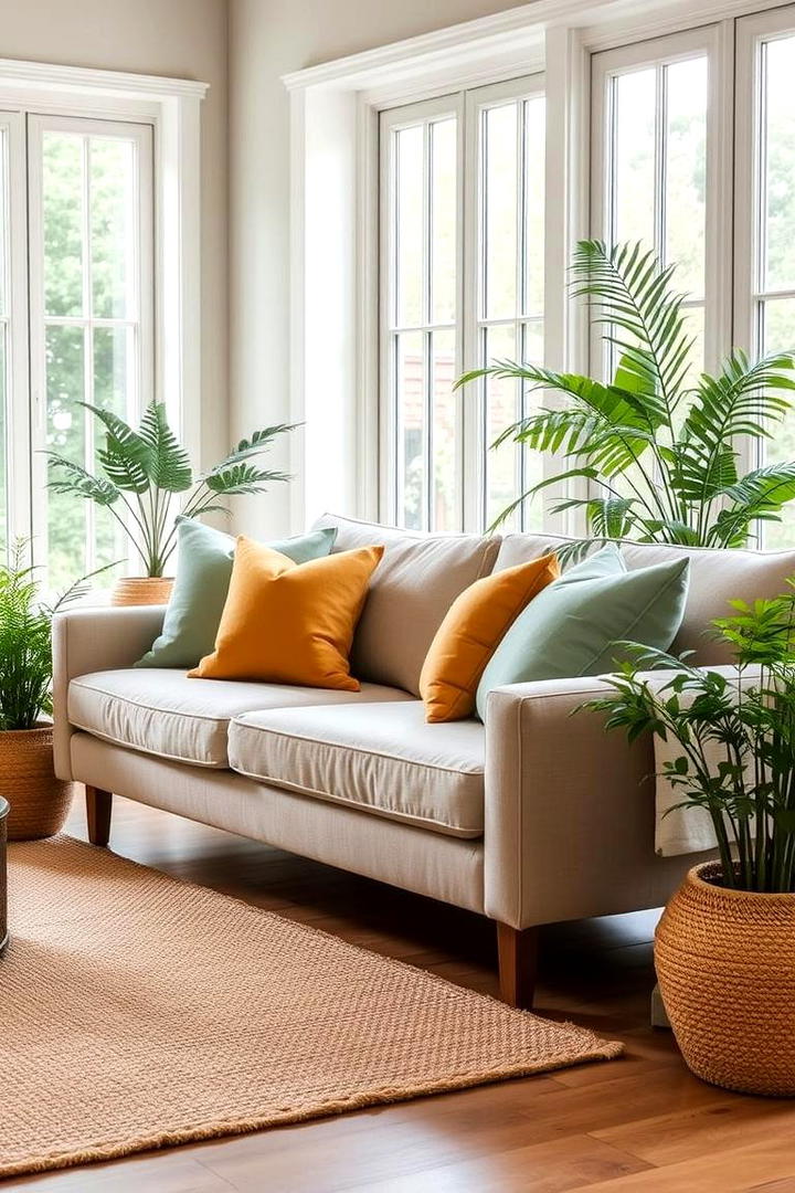 Earthy Decorative Pillows - 30 Fall Living Room Ideas