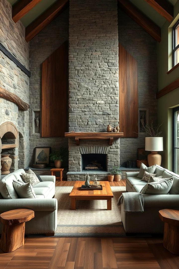 Earthy Layers and Rich Textures - 30 Rustic Sage Green Living Room Ideas