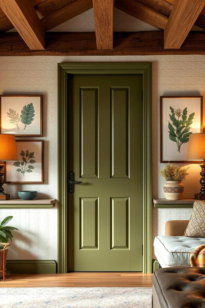 Earthy Olive Green - 30 Interior Door Color Ideas