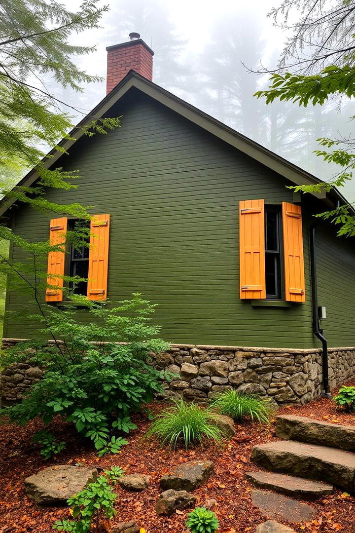 Earthy Olive Tones - 30 Exterior Brick Paint Color Ideas