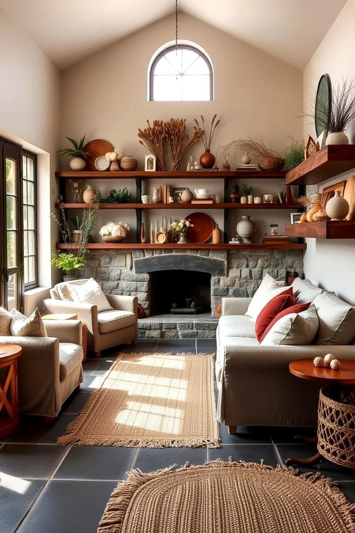 Earthy Tones and Natural Elements - 30 Boho Living Room Ideas