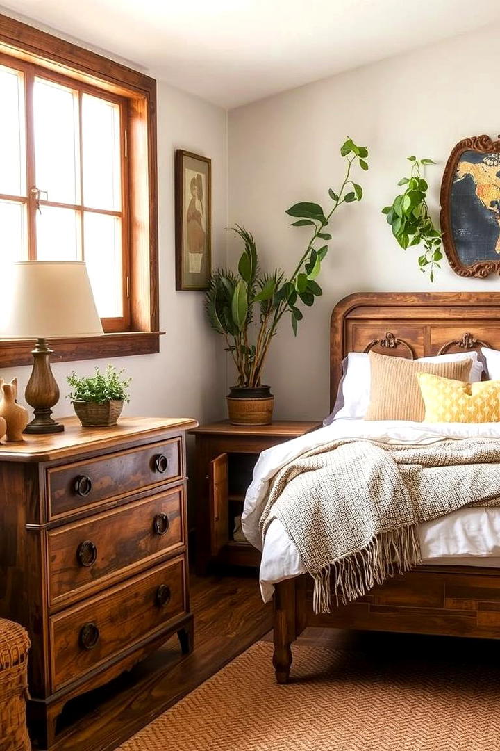 Earthy Vintage Finds - 21 earthy bedroom ideas