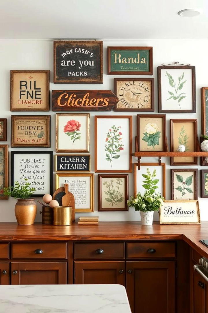 Eclectic Art Displays - 21 Farmhouse Kitchen Ideas