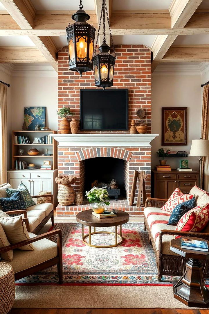 Eclectic Artful Display - 21 Painted Brick Fireplace Ideas