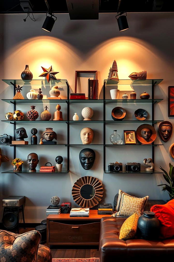 Eclectic Artifact Showcase - 21 Shelf Decor Ideas