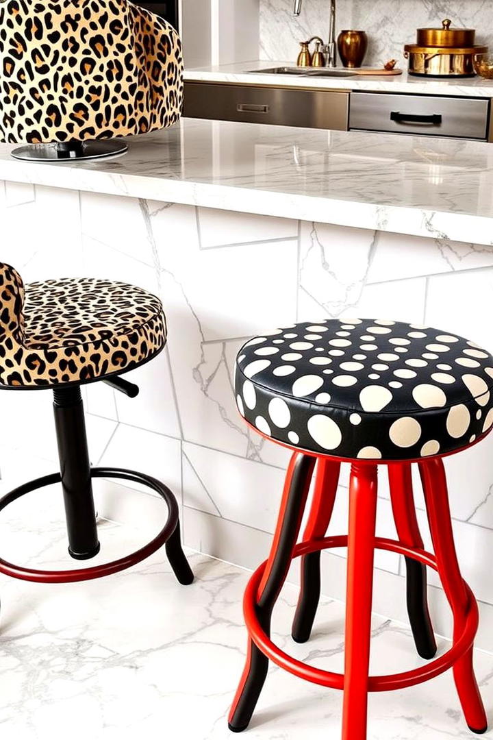 Eclectic Bar Stools - 21 Colorful Kitchen Ideas