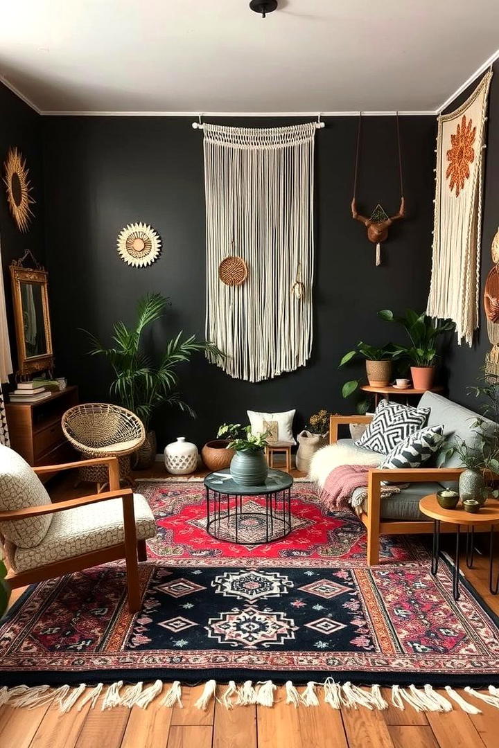 Eclectic Black Bohemian Vibe - 21 Black Room Ideas