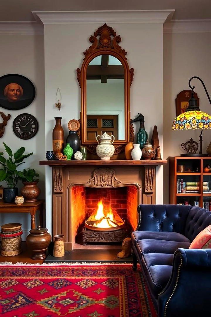 Eclectic Farmhouse Style - 30 Farmhouse Fireplace Ideas