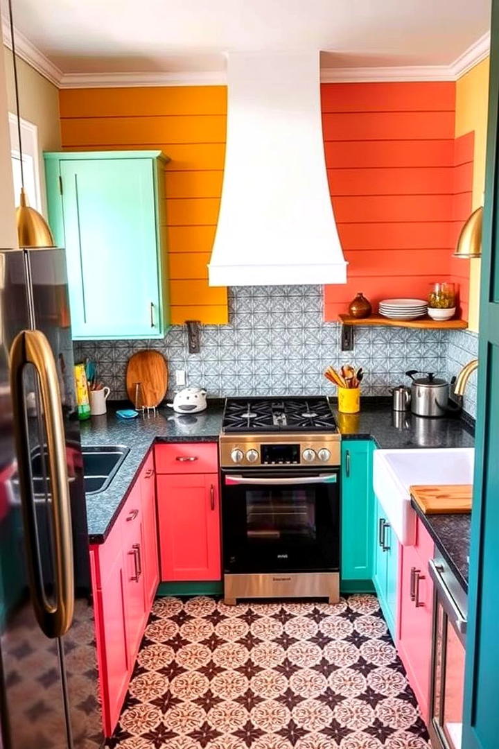 Eclectic Mixed Color Shiplap - 30 Shiplap Backsplash Ideas for Your Kitchen