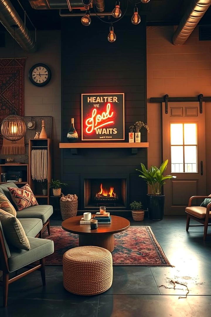 Eclectic Urban Mix - 21 Black Shiplap Fireplace Ideas