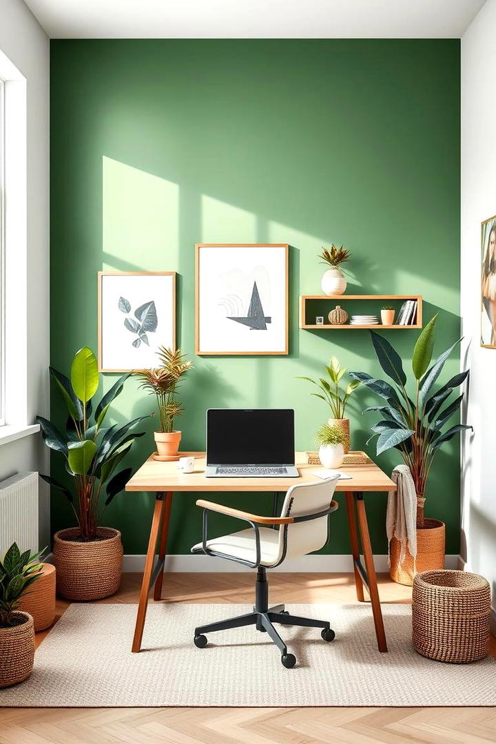 Eco Chic Office Green Feature - 21 Green Accent Wall Ideas