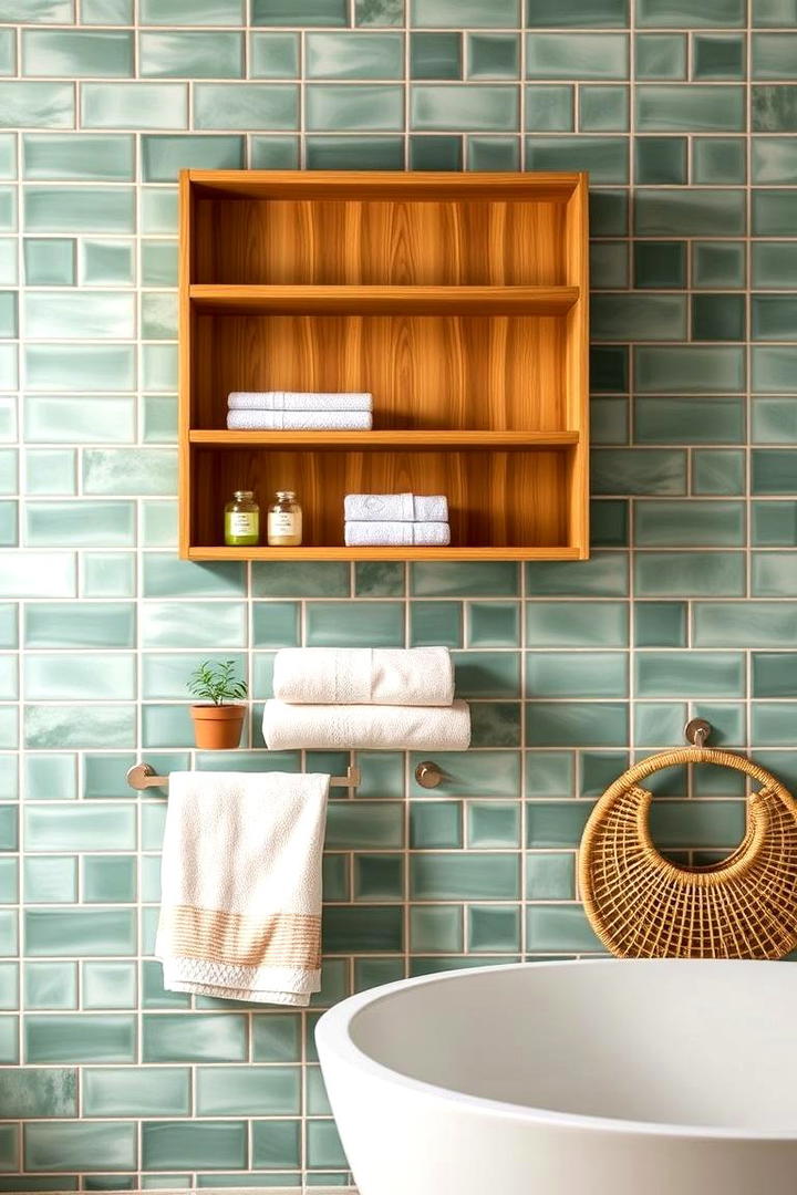 Eco Friendly Bamboo Shelves for Sustainable Design - 30 Shower Storage Ideas