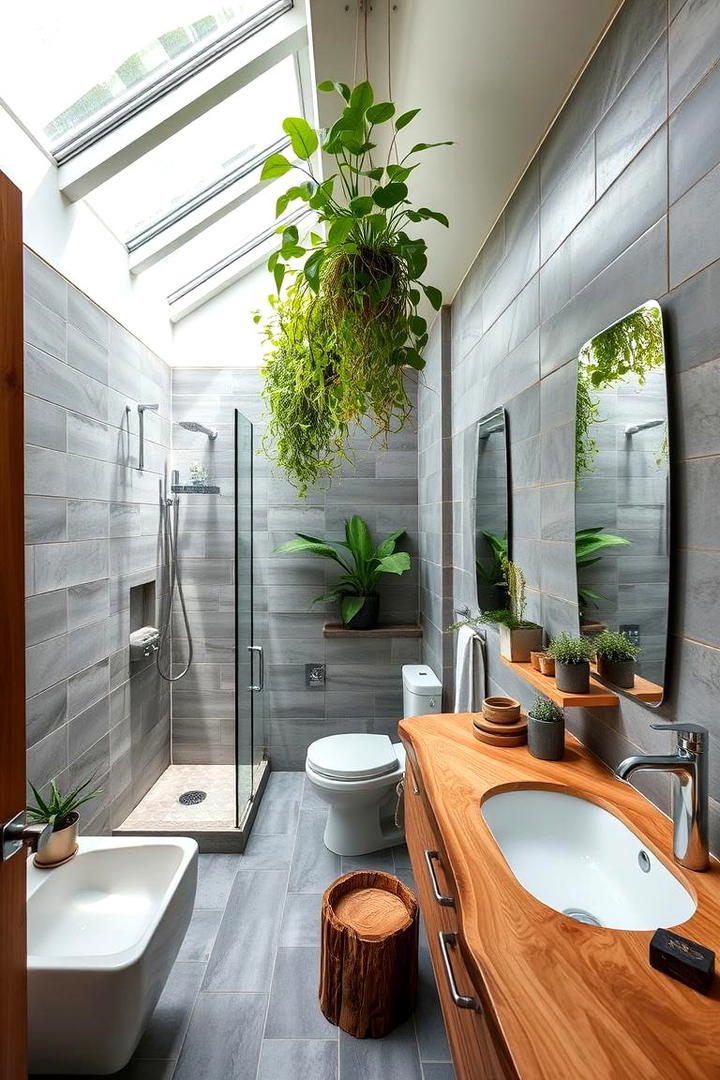 Eco Friendly Bathroom Oasis - 21 Grey Tile Bathroom Ideas