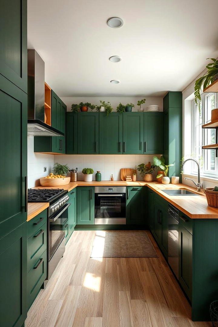 Eco Friendly Green Choices - 21 Dark Green Kitchen Ideas