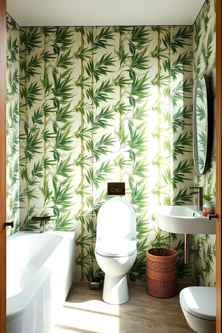 Eco Friendly Natural Prints - 21 Bathroom Wallpaper Ideas