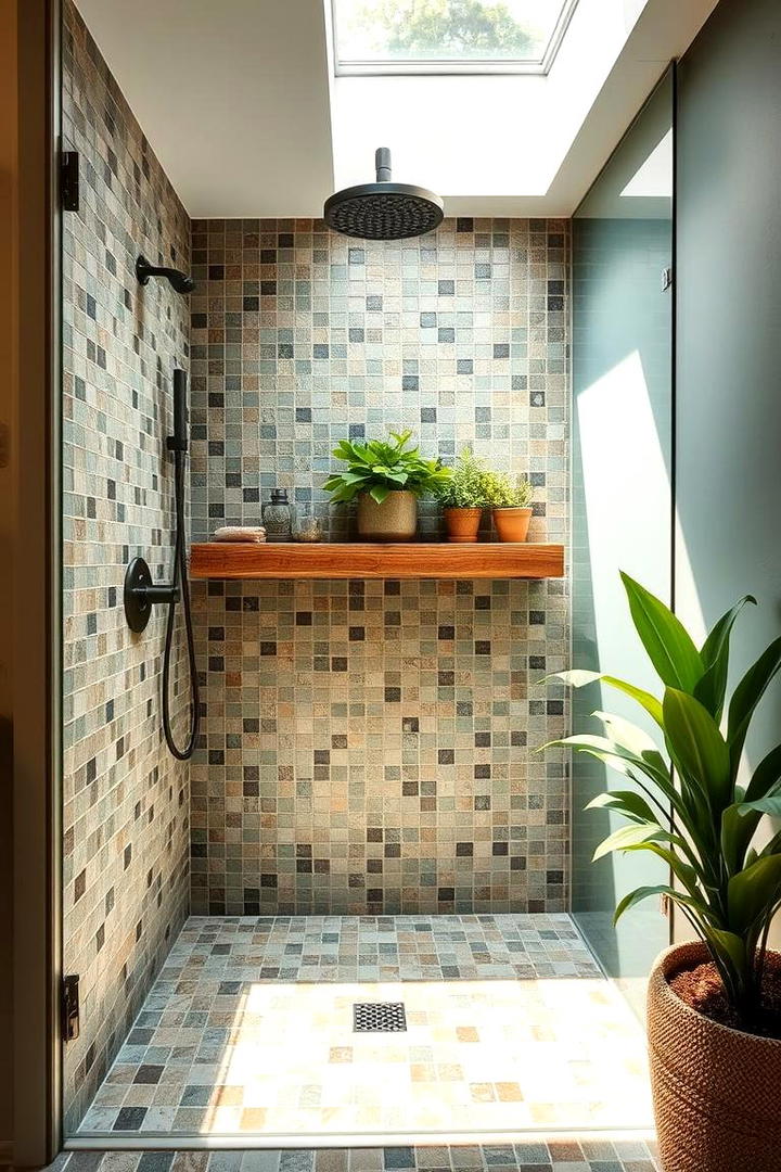 Eco Friendly Recycled Materials - 30 Half-wall Shower Ideas