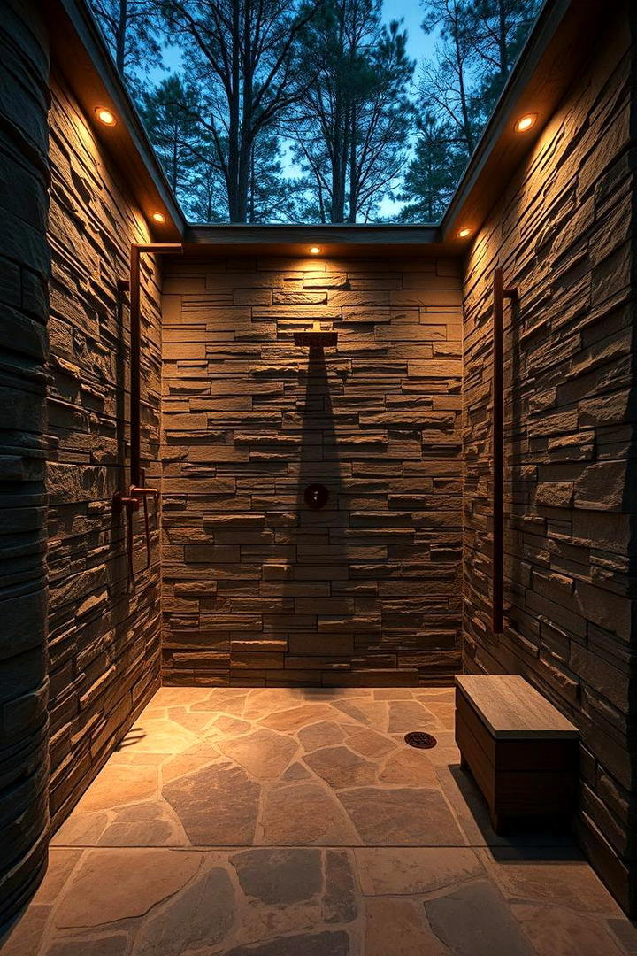 Eco Friendly Stone Sanctuary - 21 Outdoor Shower Ideas