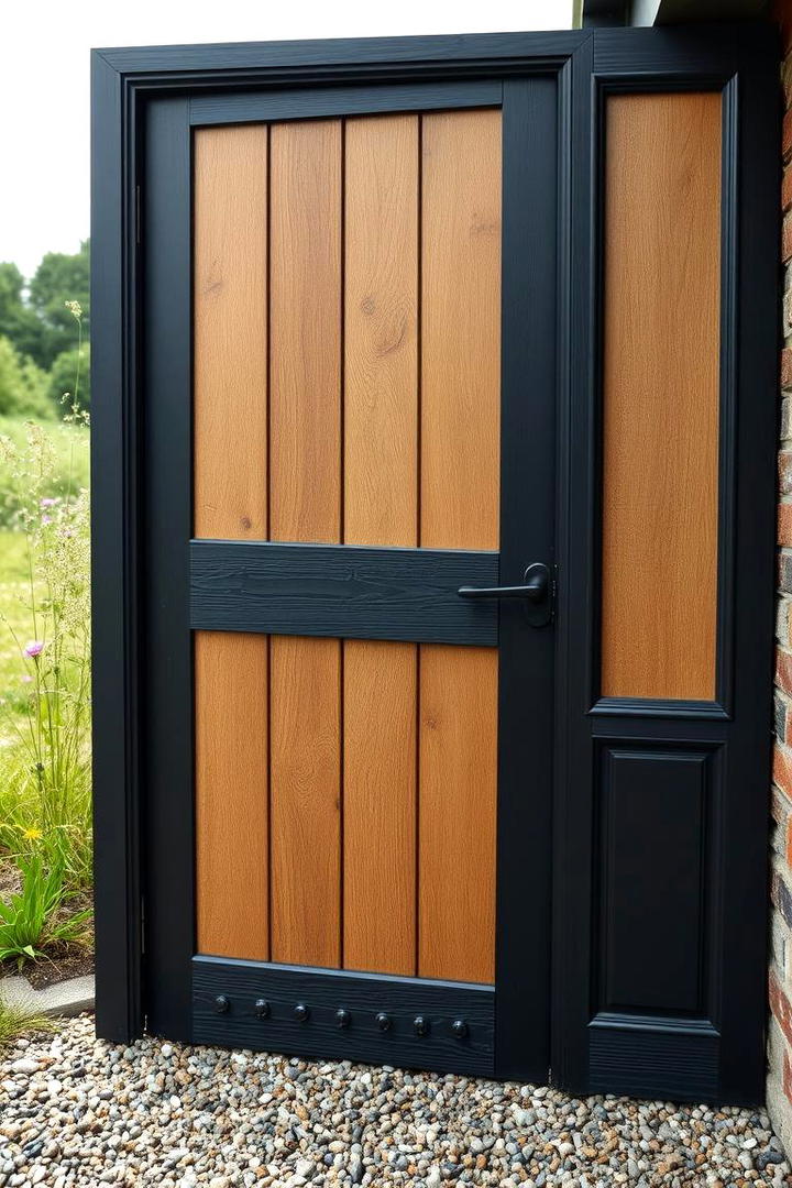 Eco friendly Black with Reclaimed Wood Accents - 21 Black Front Door Ideas