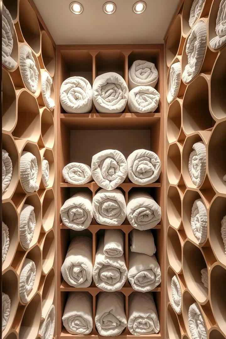 Efficient Towel Roll Storage - 30 Linen Closet Organization Ideas