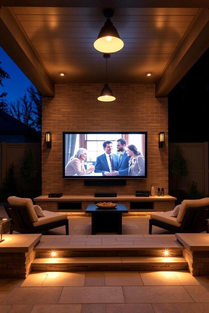 Elegant Ambient Lighting - 30 Outdoor Tv Ideas