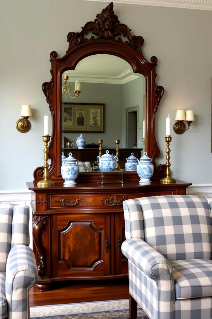 Elegant Antique Sideboard - 30 Cottage Living Room Ideas