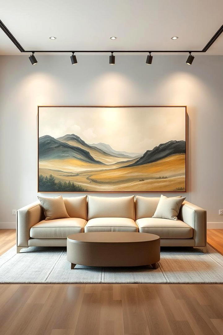 Elegant Art Display - 30 Beige Couch Living Room Ideas