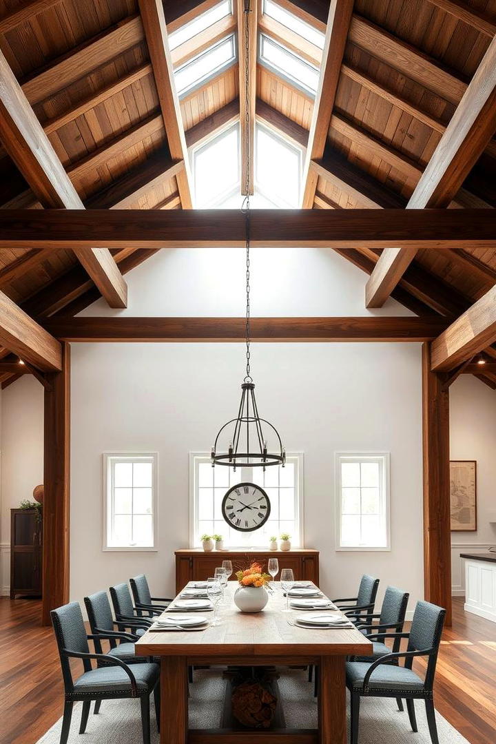 Elegant Beam Accents - 30 Dining Room Ceiling Ideas