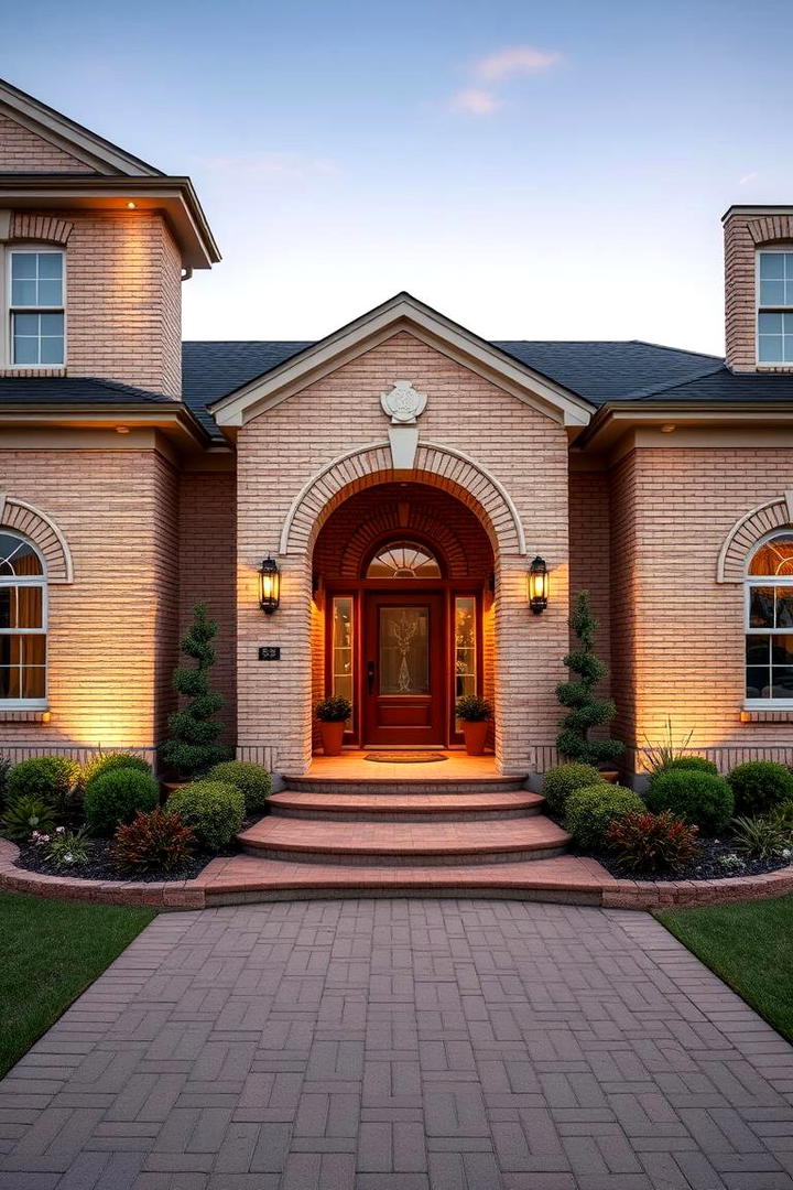 Elegant Beige Brick with Clean Lines - 30 Beige Brick Exterior Home Ideas