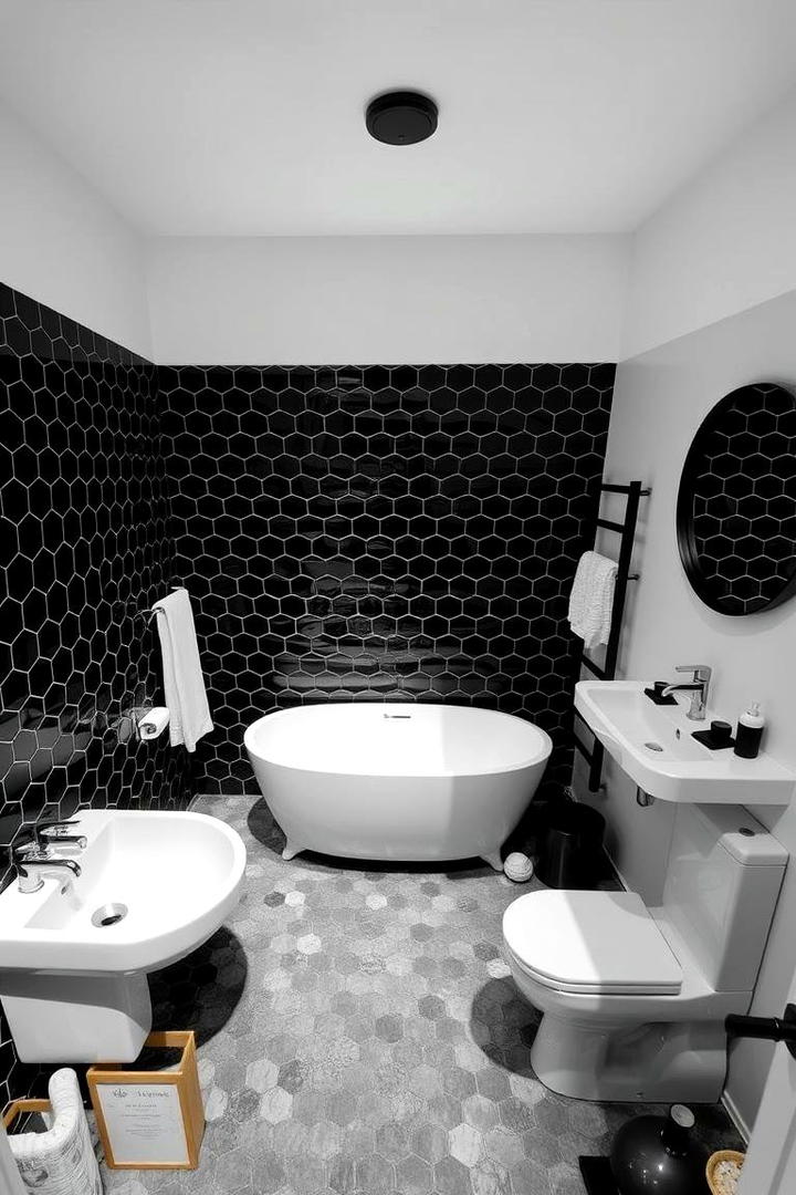 Elegant Black and White Contrast - 21 luxury bathroom ideas