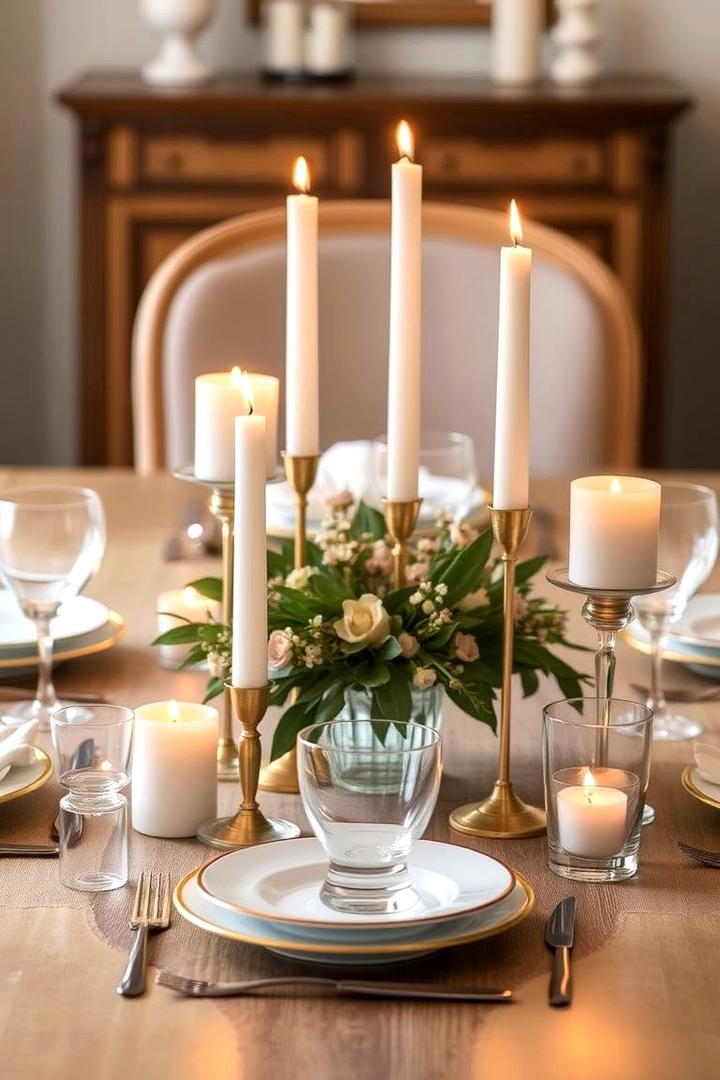 Elegant Candle Ensemble - 21 Dining Table Centerpiece Ideas