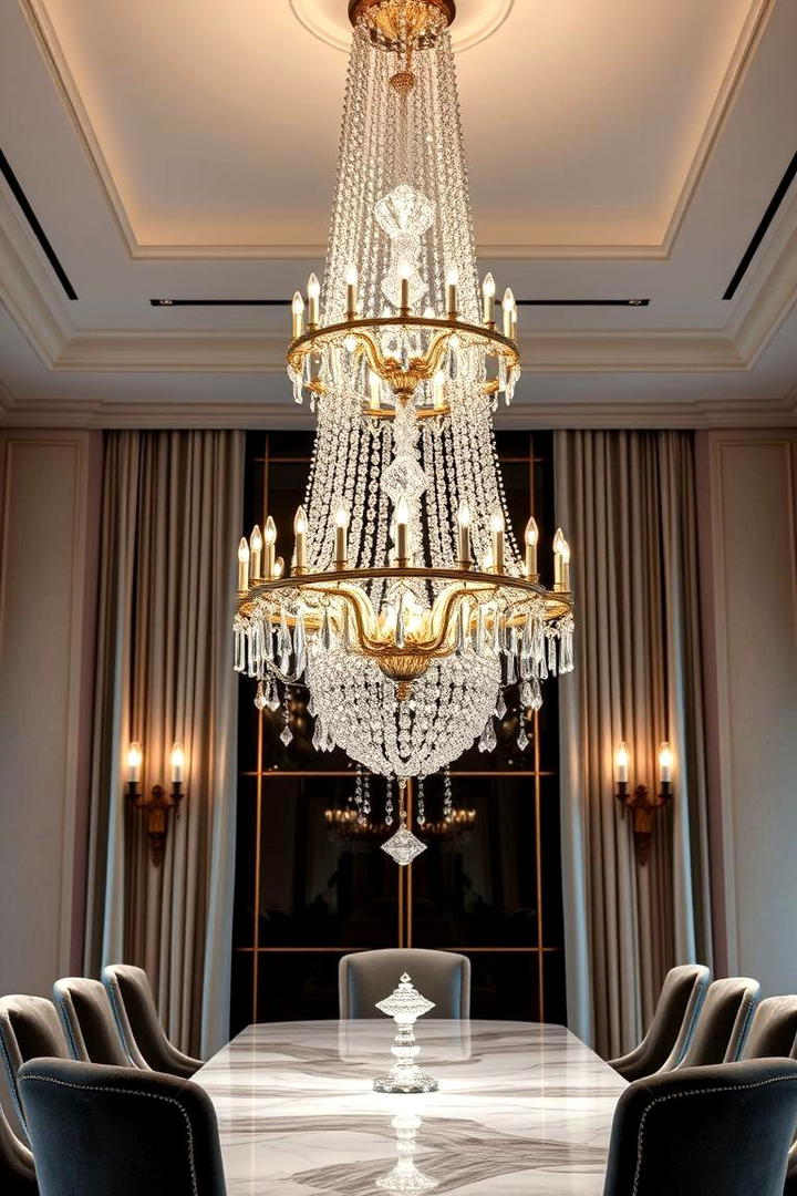 Elegant Crystal Chandelier - 21 Dining Room Lighting Ideas